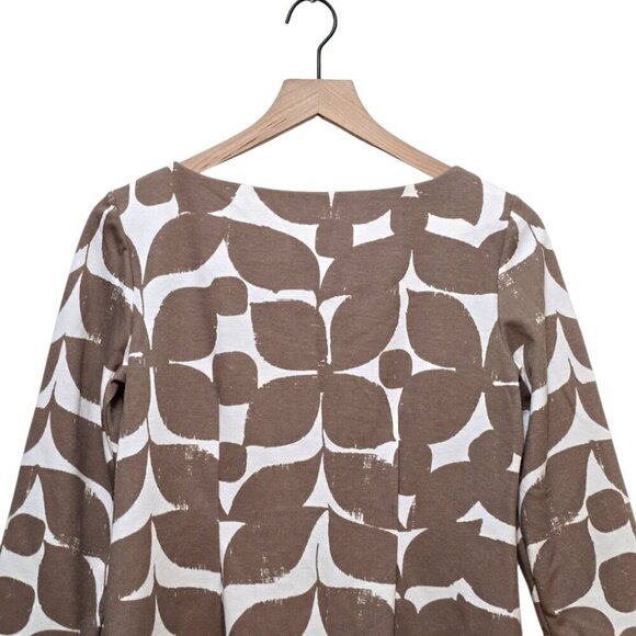 London Times Leaf Print 3/4 Sleeve Mini Shift Dress Sz 6 - Picture 3 of 7